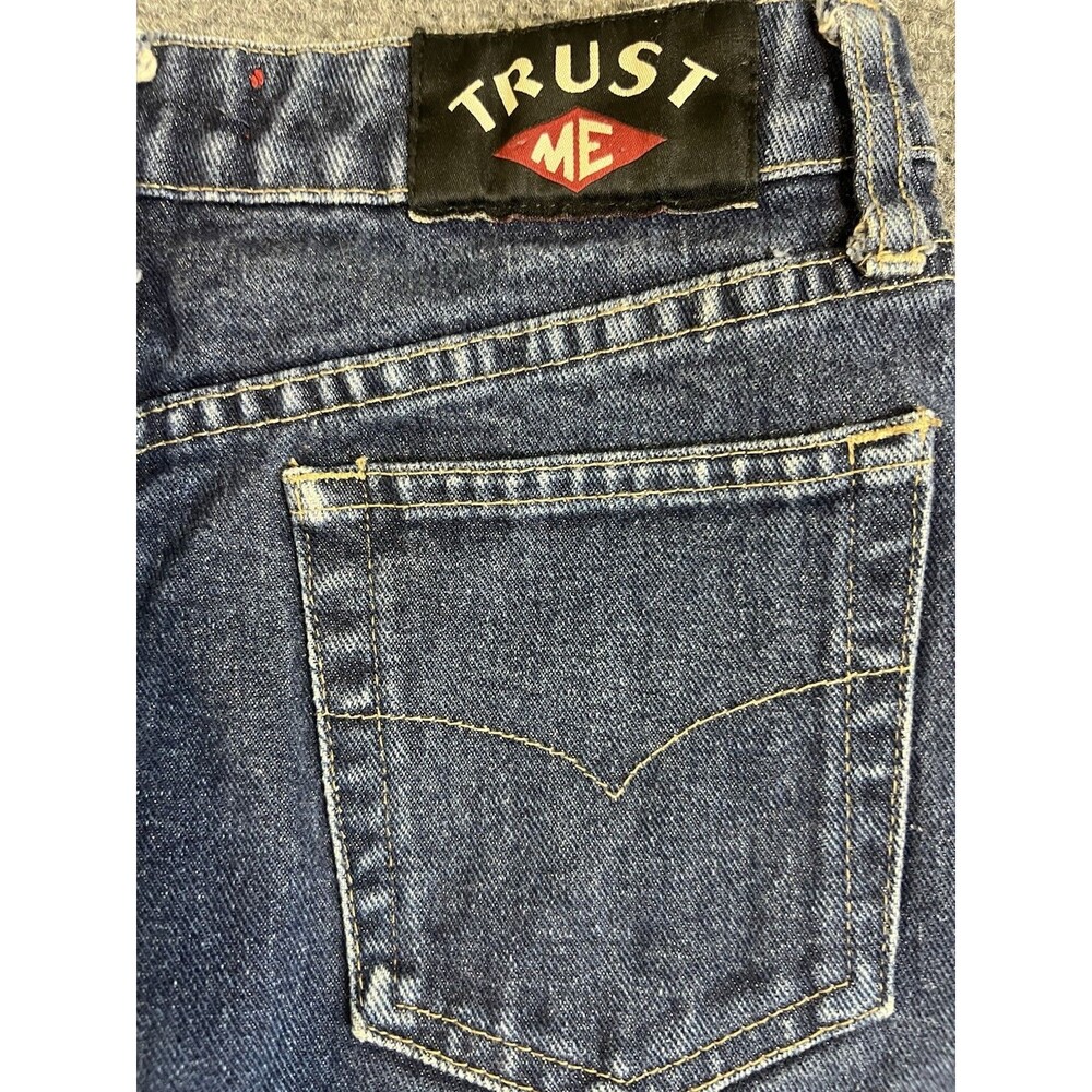 Vintage Trust Me Denim Pencil Skirt With Front Slit Size 7 100% Cotton Boho Chic - Picture 7 of 7